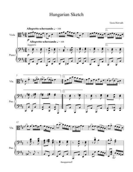 Hungarian Sketch (arr. Nick Lacanski)