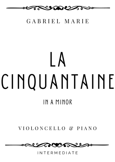 Marie - La Cinquantaine in A Minor - Intermediate (arr. Piacere Music Sheets)