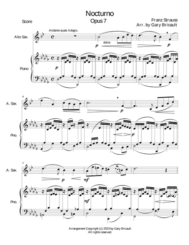 Nocturno - Opus 7 (arr. Gary Bricault)