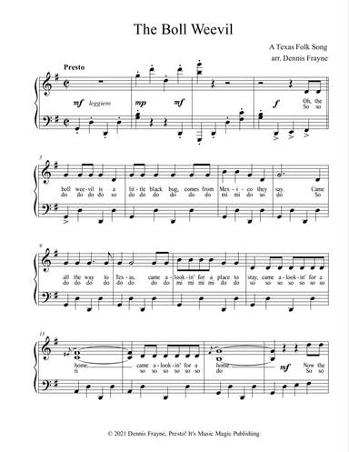 The Boll Weevil (arr. Dennis Frayne)