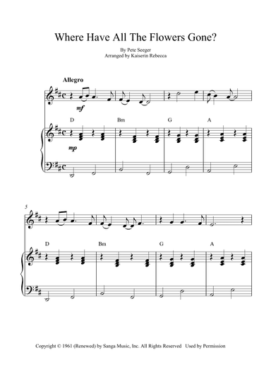 Where Have All The Flowers Gone? (arr. Kaiserin Rebecca)