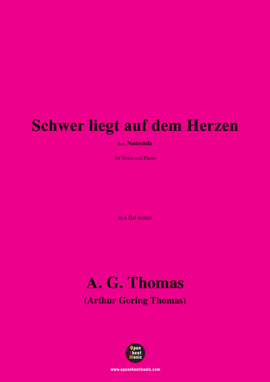 A. G. Thomas-Schwer liegt auf dem Herzen,from Nadeshda,in a flat minor (arr. OSM Press)