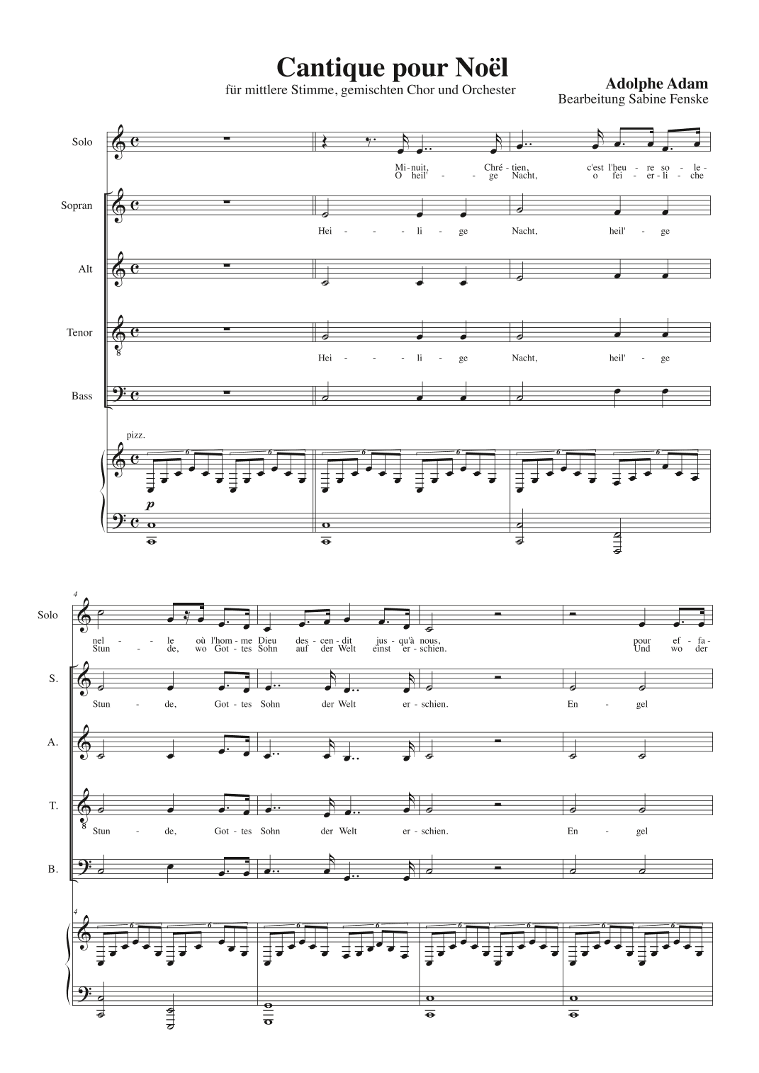 Cantique pour Noël (arr. Sabine Fenske)