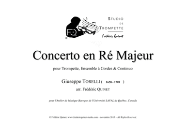 Concerto in D for trumpet, strings & continuo (arr. Frédéric Quinet)