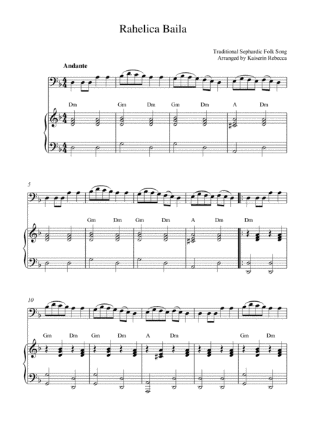 Rahelica Baila (Rachel Dance) (bassoon solo and piano accompaniment) (arr. Kaiserin Rebecca)