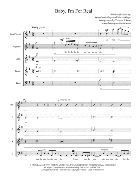 Baby I'm For Real (arr. Thomas J. West)