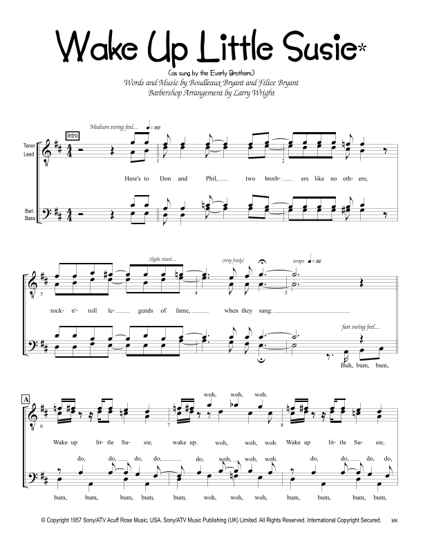 Wake Up Little Susie (arr. Larry Wright)