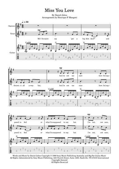 Miss You Love (arr. Henrique F Mangoni)