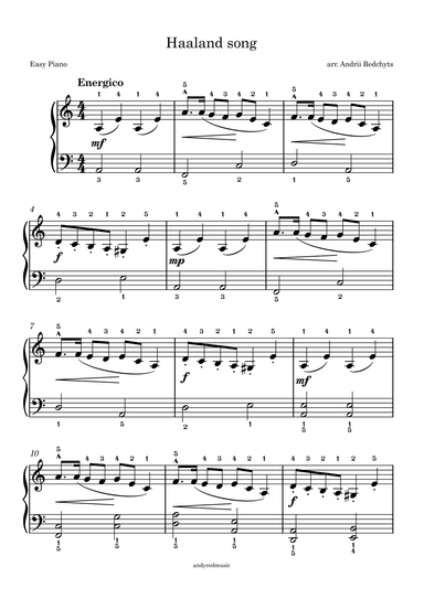 Haalang Song - for EASY PIANO - easier key (arr. Andrii Redchyts)