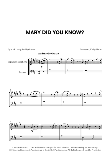 Mary, Did You Know? (arr. Cadenza Editions)