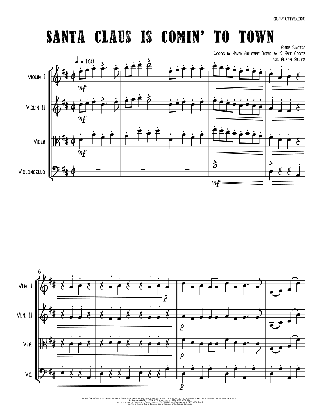 Santa Claus Is Comin' To Town (arr. Alison Gillies)