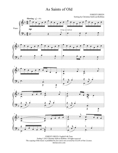 As Saints of Old (As Men of Old Their First-Fruits Brought) (arr. Christine Sullivan Robbins)