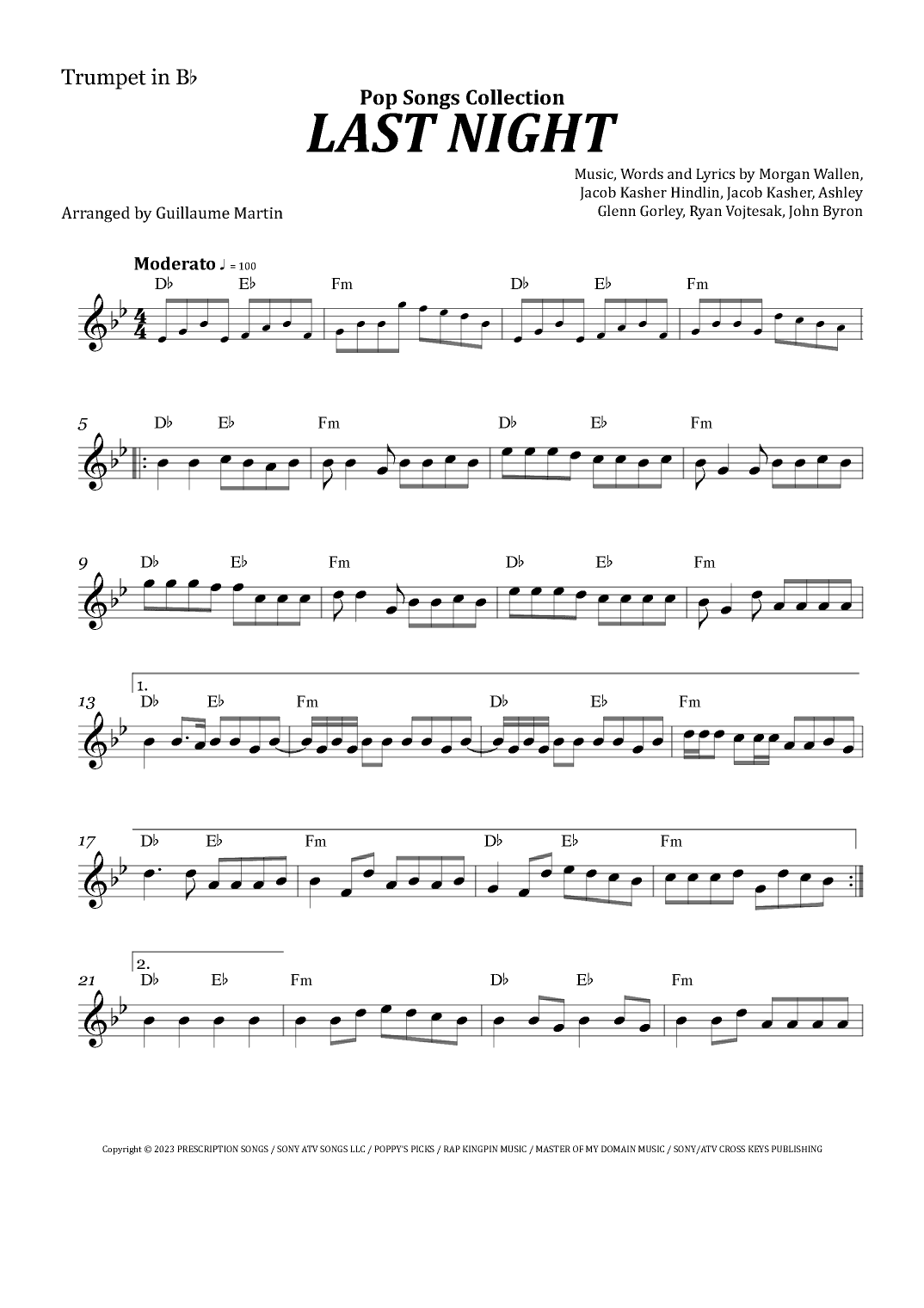 Last Night (arr. Guillaume Martin)