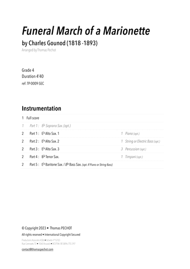 Funeral March of a Marionette (arr. Thomas PECHOT)