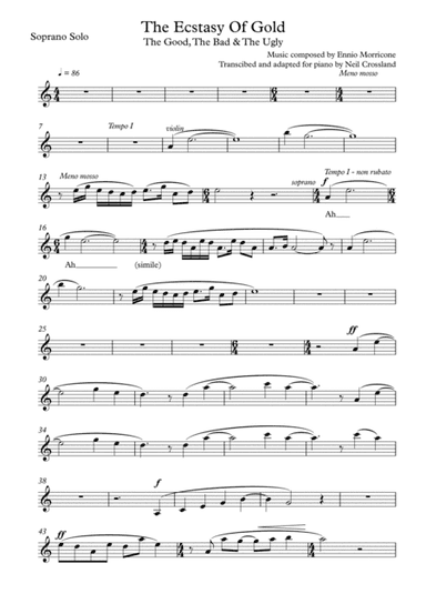 The Ecstasy Of Gold (arr. Neil Crossland)