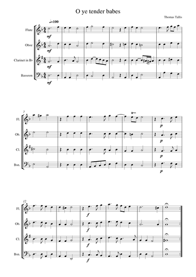 O ye tender babes (arr. Alex Tinlin)