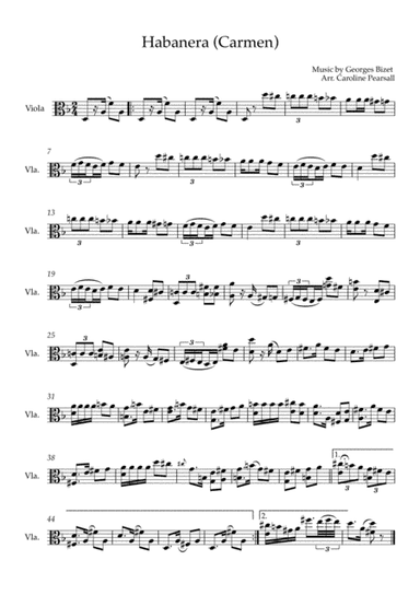 Bizet - Habanera (Carmen) - Viola Solo (arr. Caroline Pearsall)