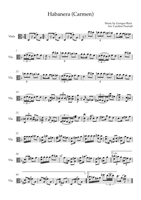 Bizet - Habanera (Carmen) - Viola Solo (arr. Caroline Pearsall)