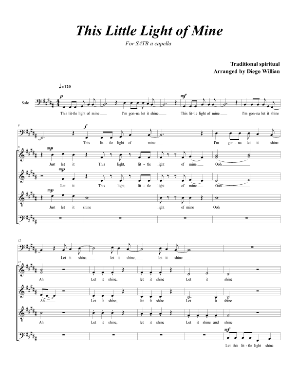 This Little Light of Mine (Diego Willian) (arr. Diego Willian)