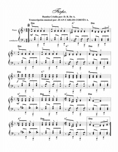 Firpo. Rumba Criolla por Autor Desconocido (Anónimo) (arr. Juan Carlos Cortés A.)