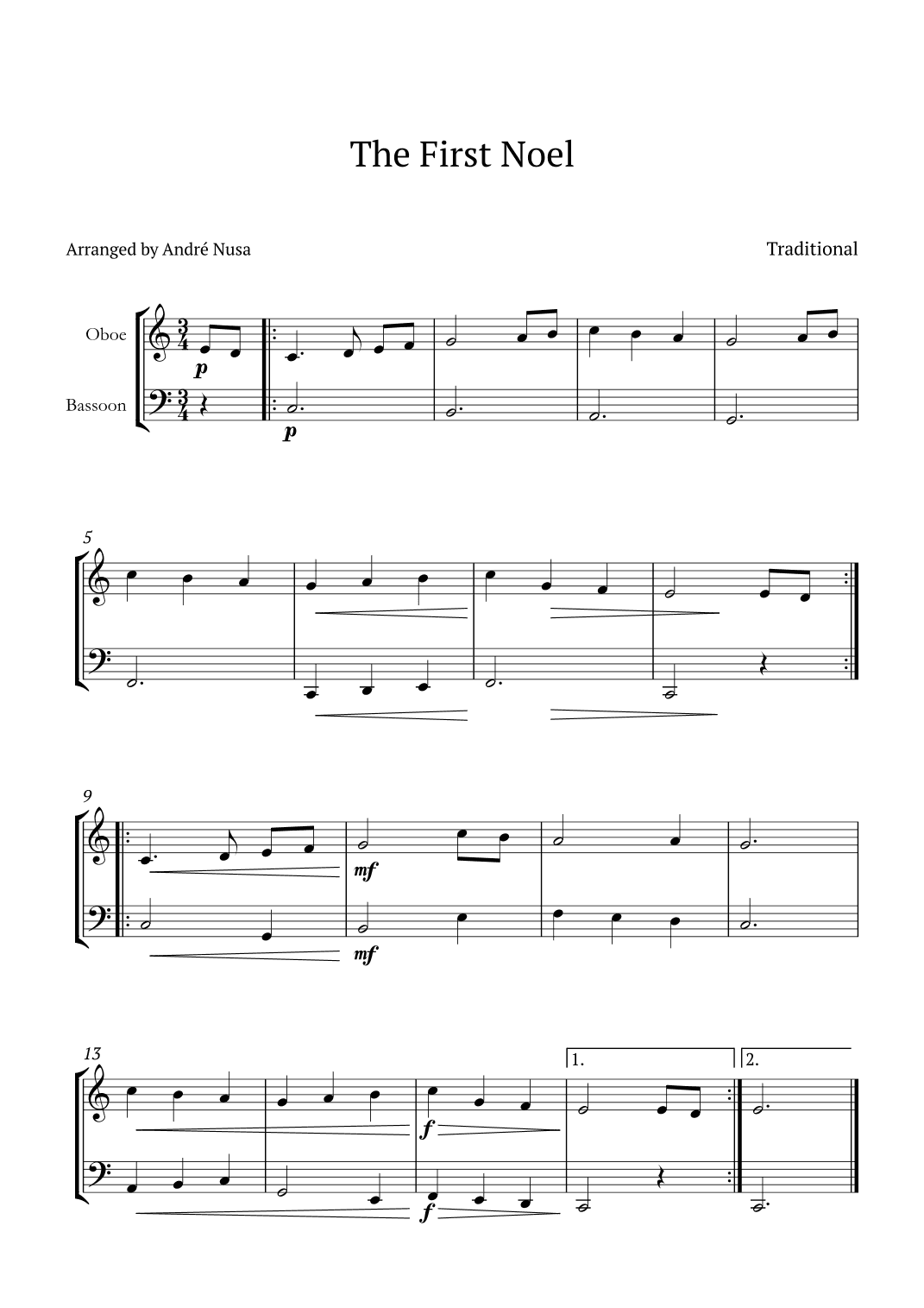 The First Noel (arr. André Nusa)