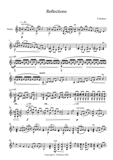 Reflections - Solo Violin Piece