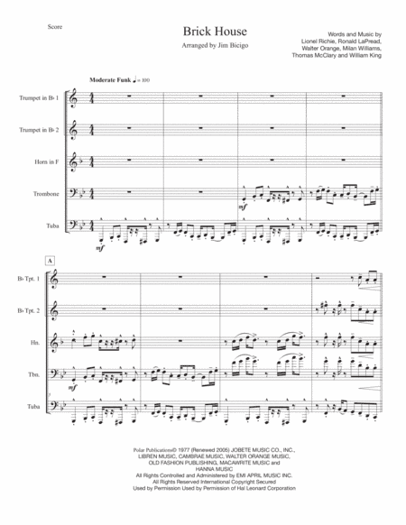Brick House (arr. Jim Bicigo)