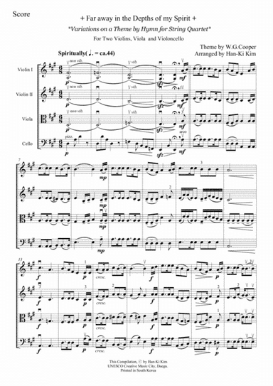 Far away in the depths of my spirit (For S. Quartet) (arr. Han-Ki Kim)