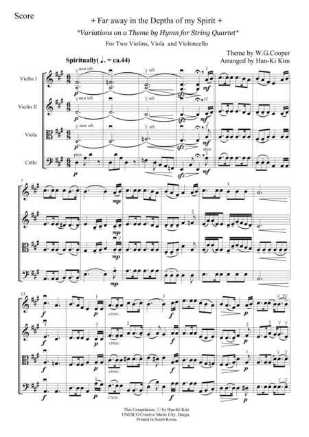 Far away in the depths of my spirit (For S. Quartet) (arr. Han-Ki Kim)