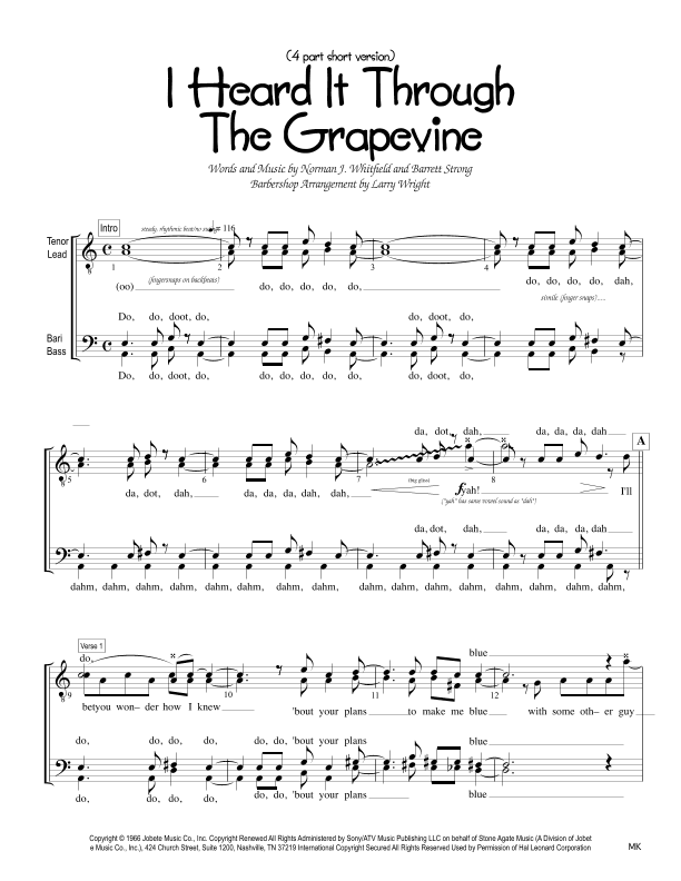 I Heard It Through The Grapevine (arr. Larry Wright)