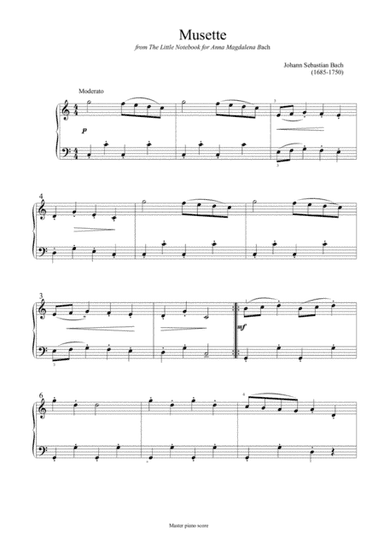 Bach - Musette from The Little Notebook (Easy piano arrangement) (arr. MPS)