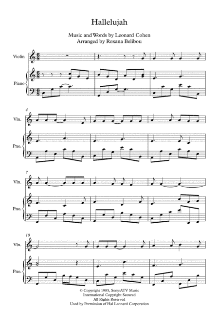 Hallelujah (arr. Roxana Belibou)