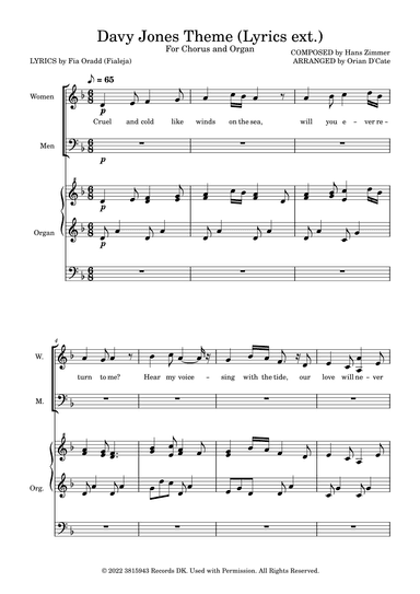 Davy Jones (arr. Orian D'Cate)