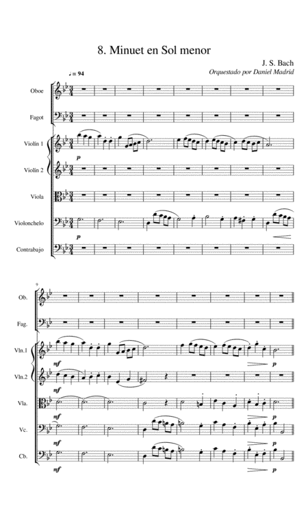 Minuet in G minor from the Note-Book of Anna Magdalene Bach (arr. Daniel Madrid)