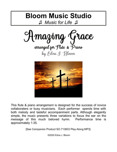 Amazing Grace (for Flute & Piano) (arr. Edna J. Bloom)