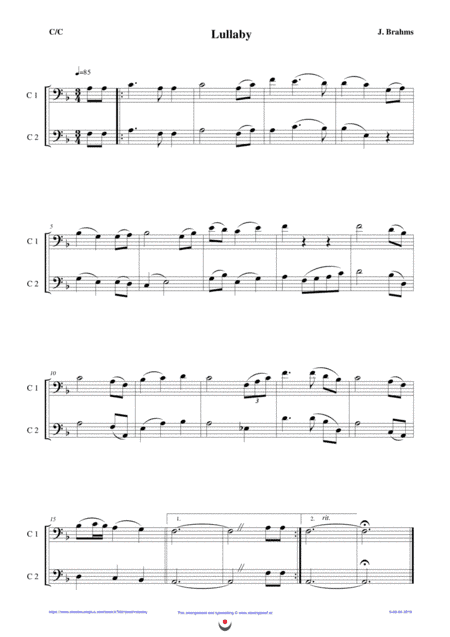 Lullaby (easy brass duet Nb. 9 - C/C) (arr. Josef STASTNY)