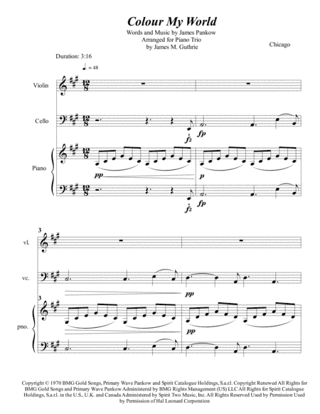 Colour My World (arr. James M. Guthrie, ASCAP)