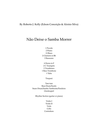 Nao Deixe O Samba Morrer (arr. Lipe Portinho)