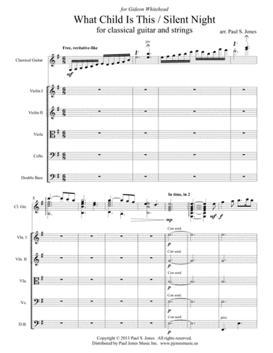 What Child Is This?/Silent Night for Classical Guitar/Strings (arr. Paul S. Jones)
