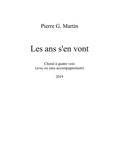 Les ans s'en vont (choral)
