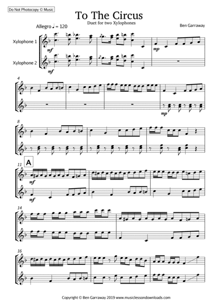 To The Circus - Xylophone Duet