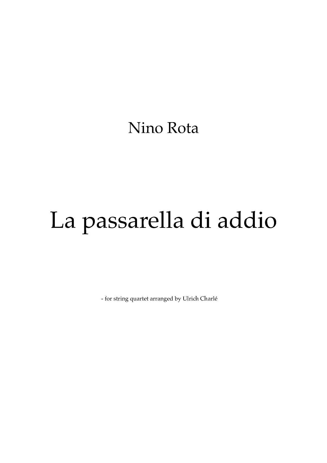 La Passerella Di Addio (arr. Ulrich Charlé)