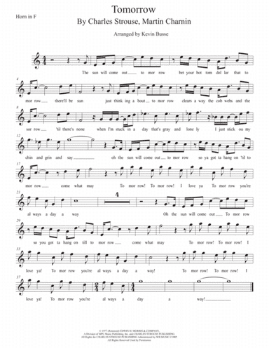 Tomorrow (arr. Kevin Busse)