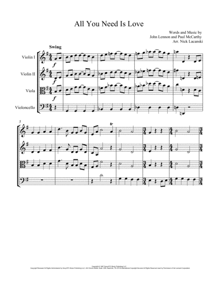 All You Need Is Love (arr. Nick Lacanski)
