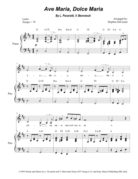 Ave Maria, Dolce Maria (arr. Stephen DeCesare)