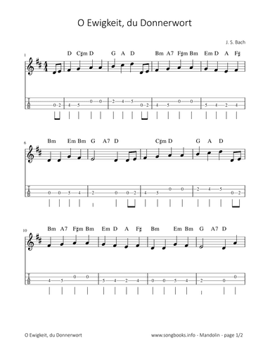 O Ewigkeit, du Donnerwort - J. S. Bach (arr. songbooks.info)