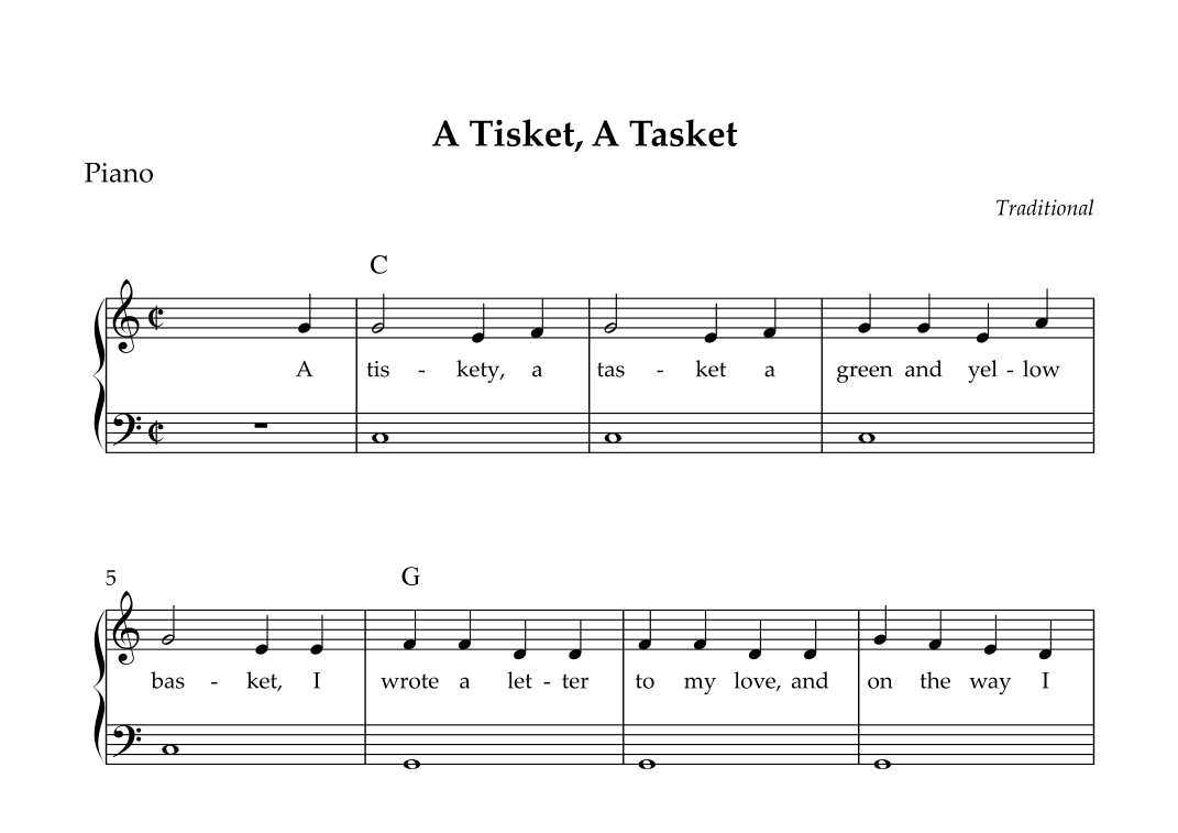 A Tisket, A Tasket (Easy) (arr. Wesley S. SIlva)