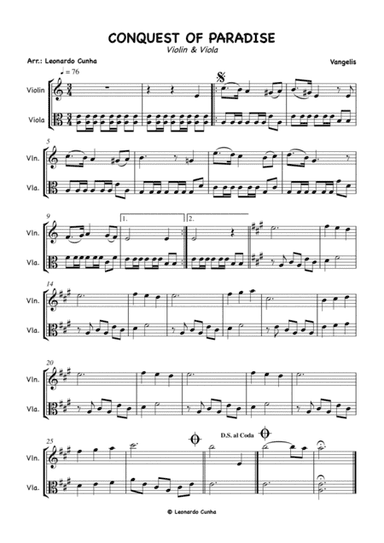 Conquest Of Paradise (arr. Leonardo Cunha)