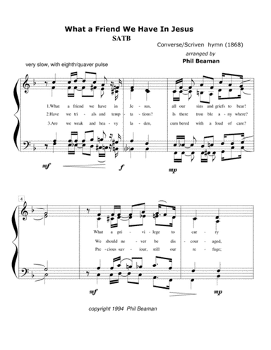 What A Friend We Have In Jesus-SATB (arr. Phil Beaman)