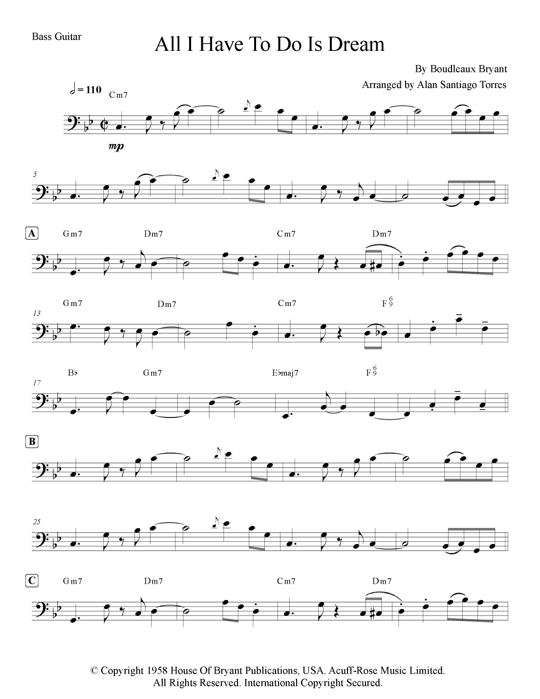 All I Have To Do Is Dream (arr. Alan Santiago Torres)